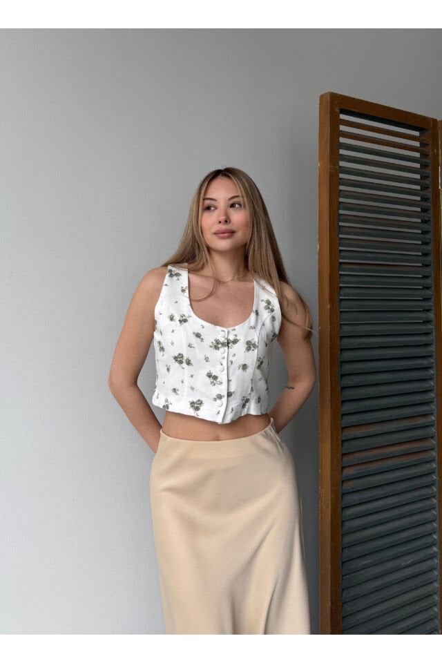 Çiçek Desenli Yelek