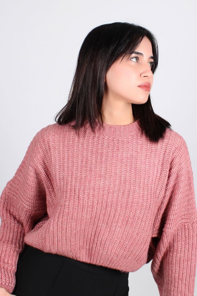 Bol Kesim Bisiklet Yaka Kazak