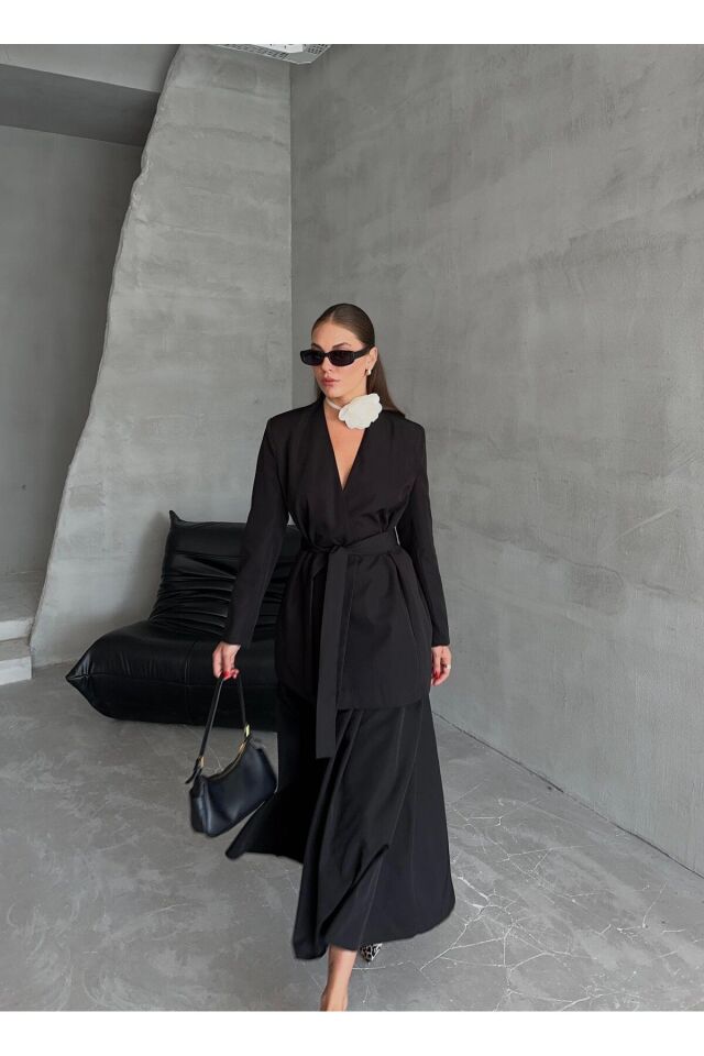 Premium Kalite Kuşaklı Ceket