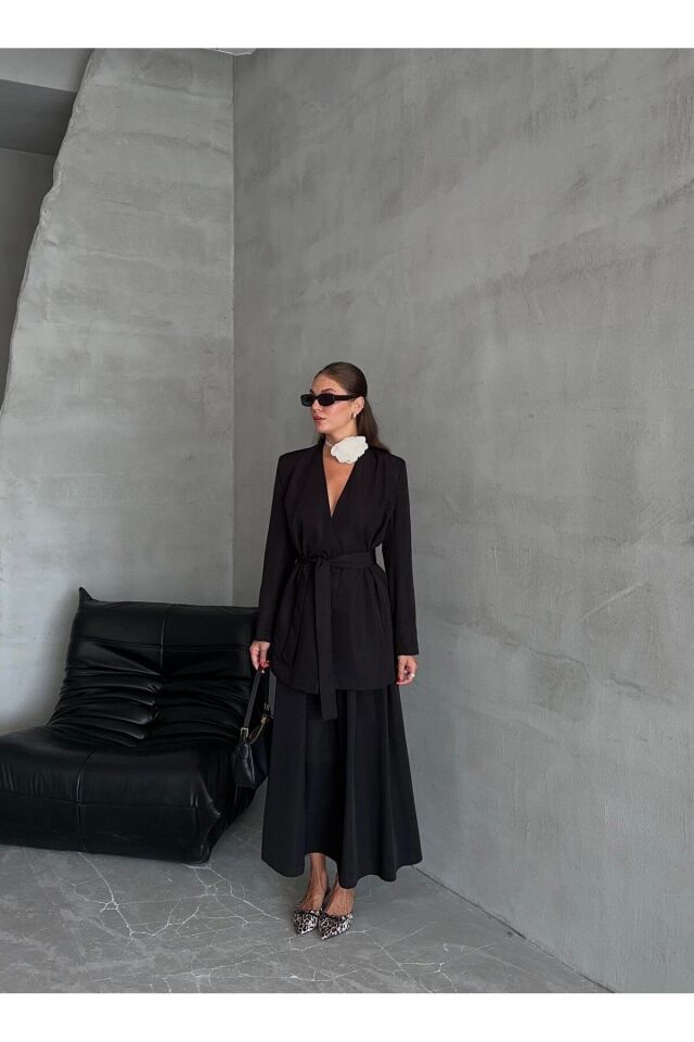 Premium Kalite Kuşaklı Ceket