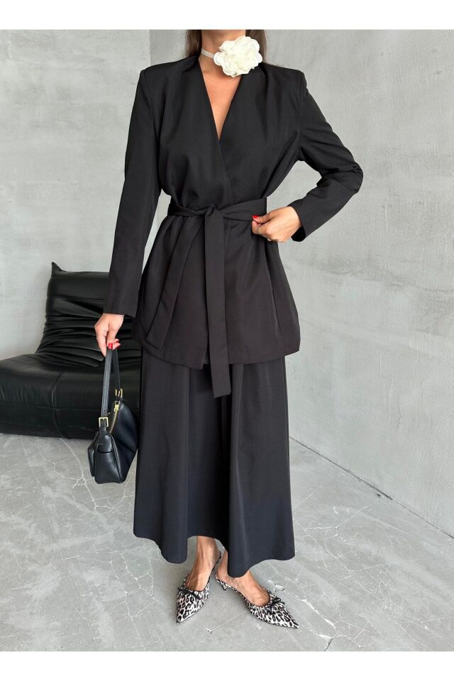 Premium Kalite Kuşaklı Ceket