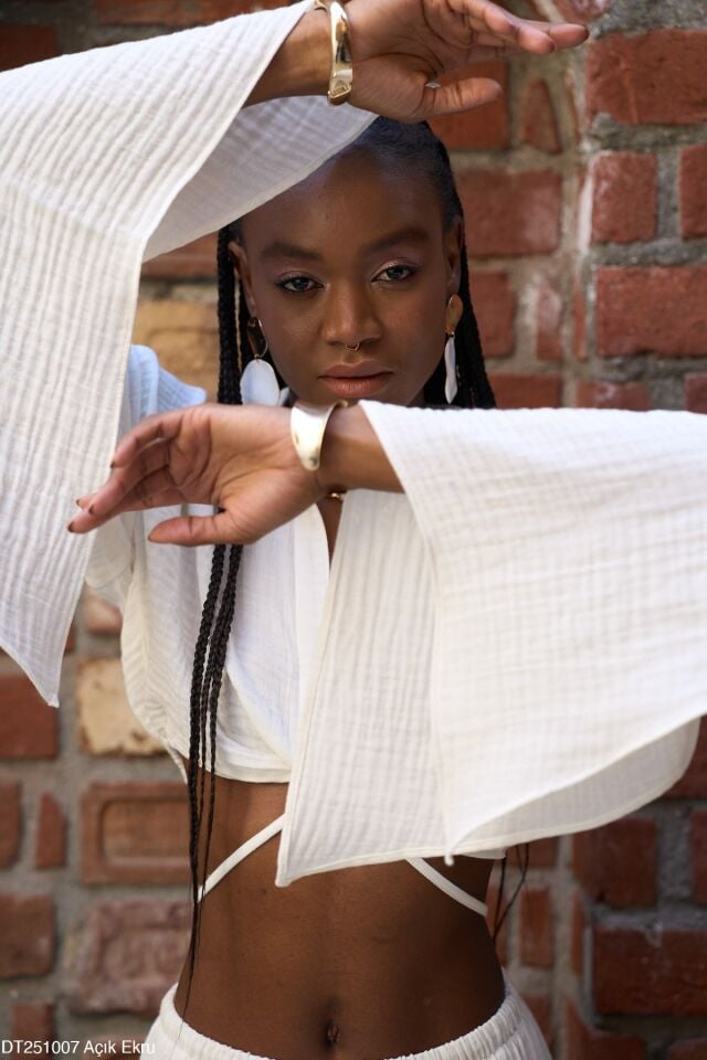 Gömleği Bağlamalı Etekli Takım - %100 PAMUK